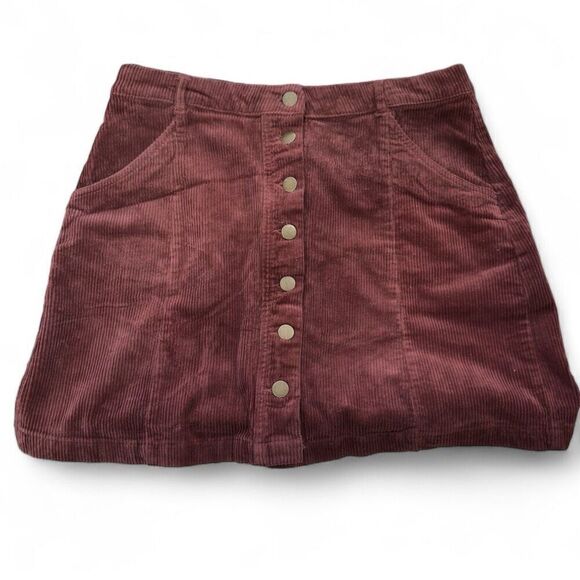 NWOT Forever 21 Plus Size (0X / XXL) Corduroy Mini Skirt, High Waisted, Button-F - Picture 6 of 14